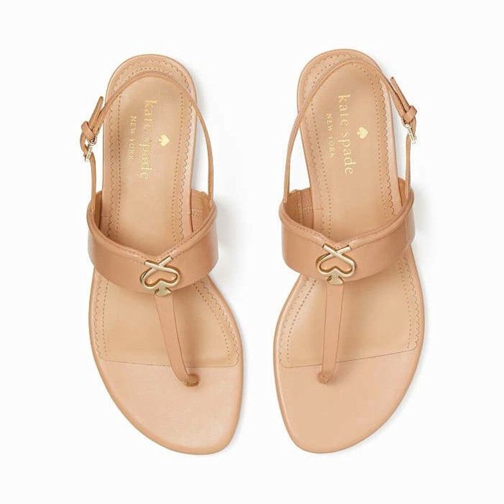 kate spade new york Women's Pink Thong Slingback Sandals Nappa Buckle US 6